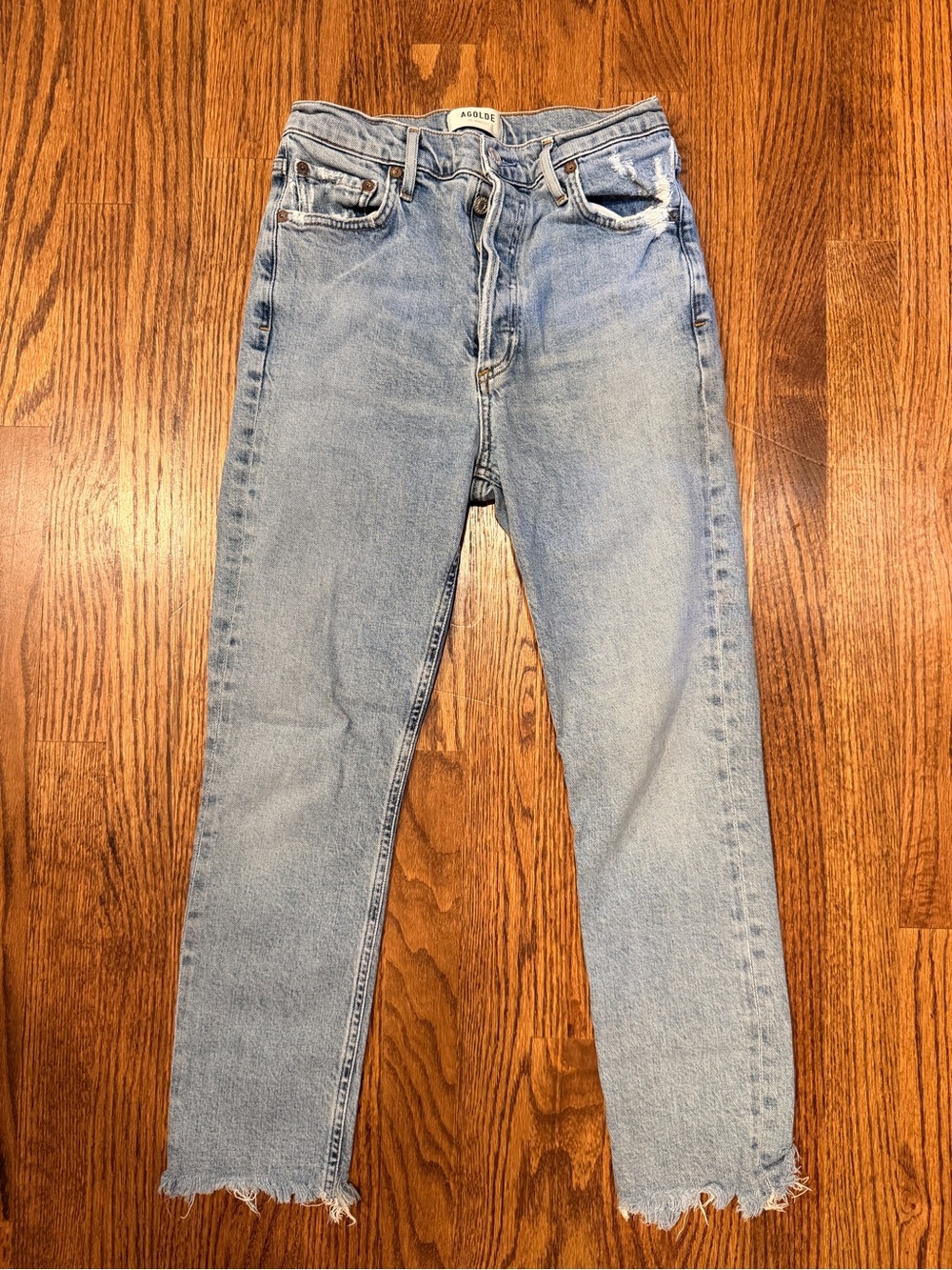 AGOLDE Distressed Button Fly Raw Hem Jeans Size 26